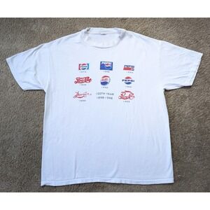 Vintage Pepsi Logo Shirt Mens XL 100th Anniversary White Cola Soda‎ 100 Years
